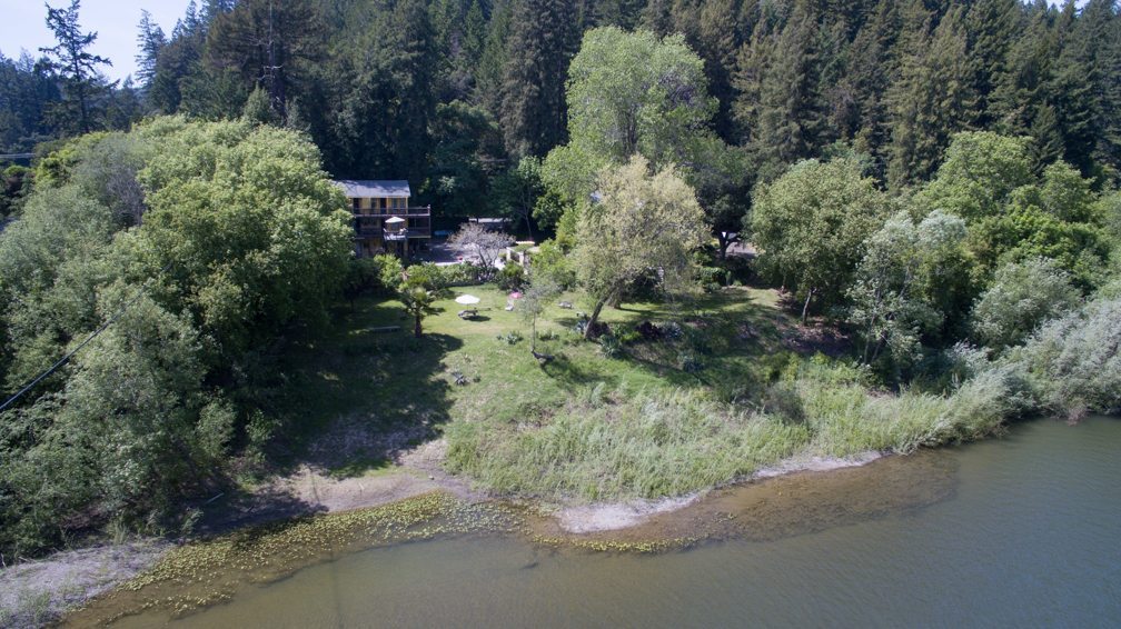 River View Garden Resort on the Russian River aerial view
